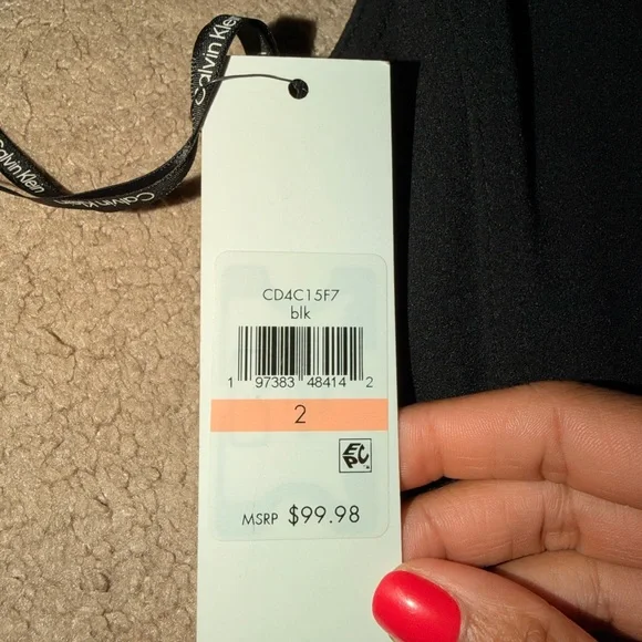 Calvin Klein Black Women's Moto Belted Sleeveless Sheath Dress - Picture 4 of 6